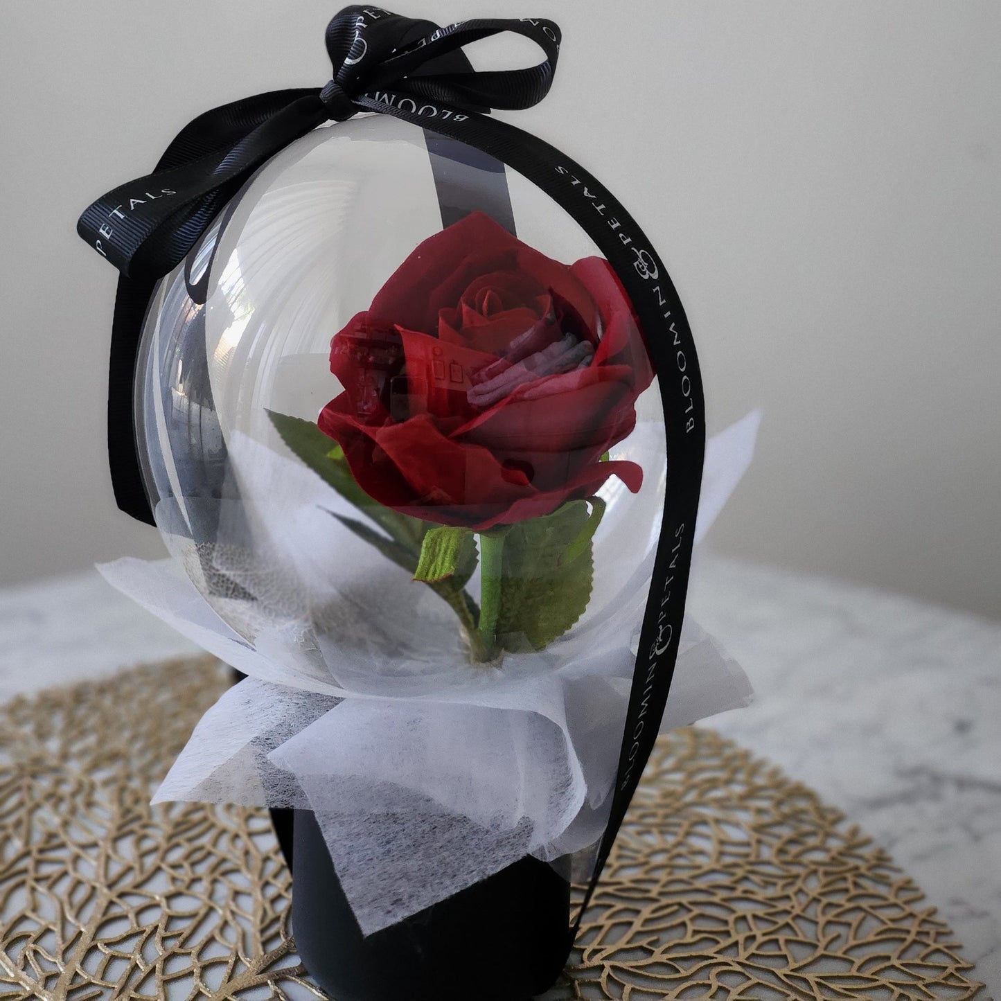 Single Rose balloon round box