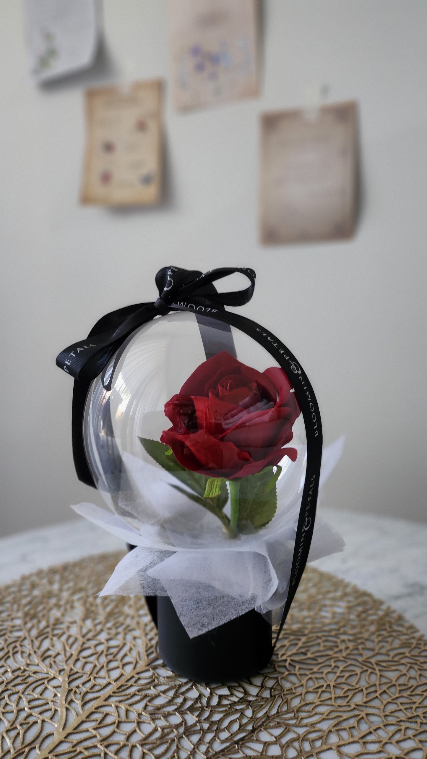 Single Rose balloon round box
