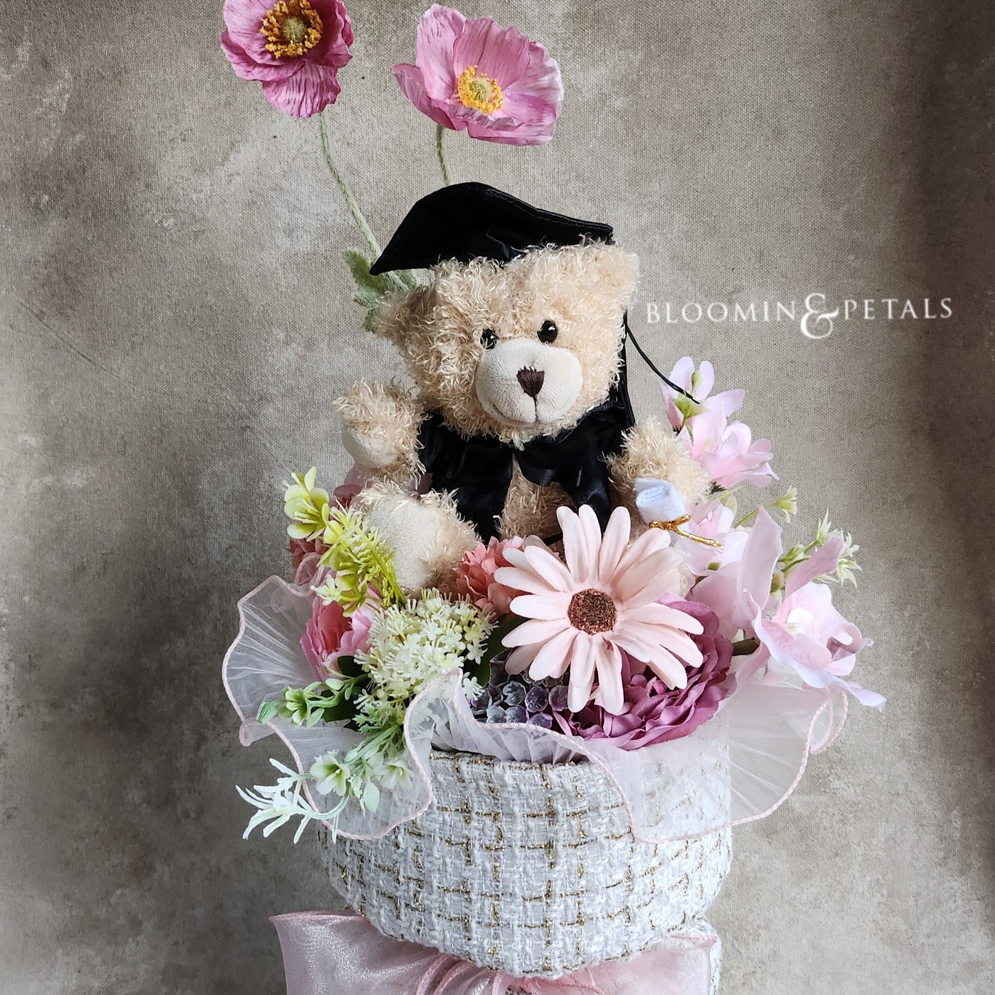 GRADUATION BOUQUET 360 design silk flower arrangement bouquet