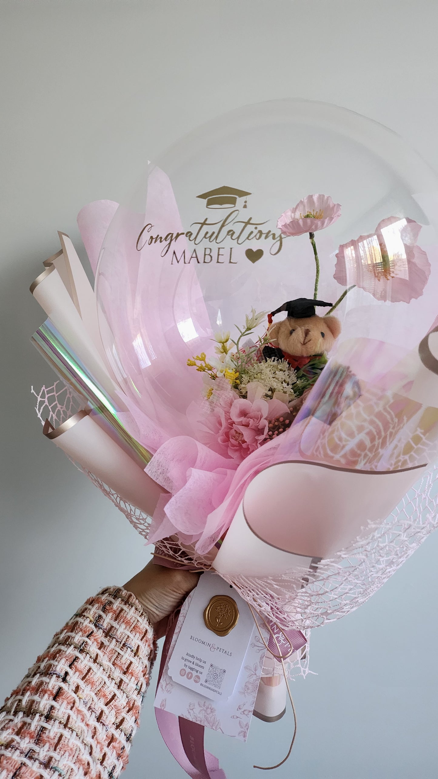 MEDIUM flower balloon graduation bouquet