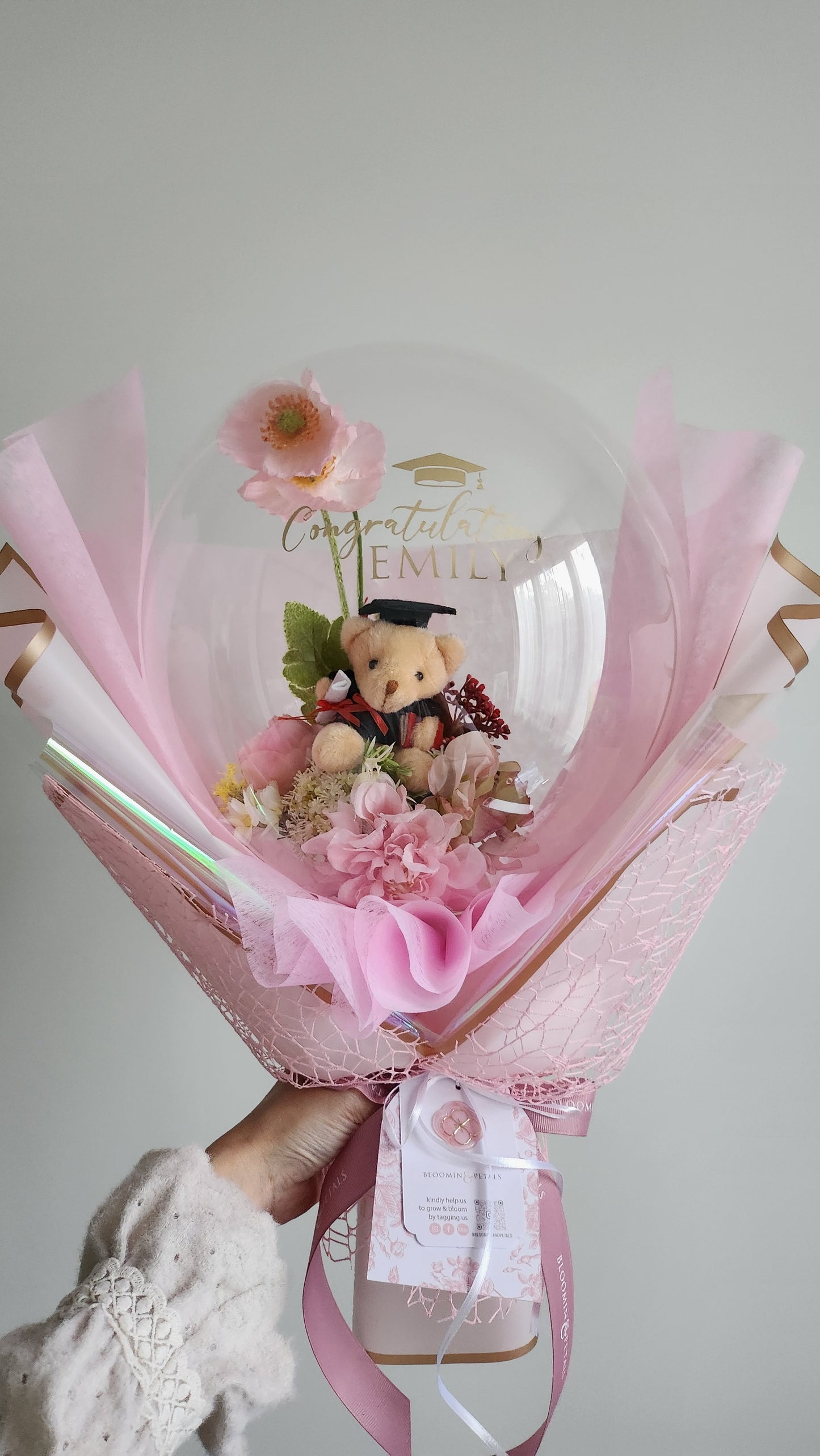 MEDIUM flower balloon graduation bouquet