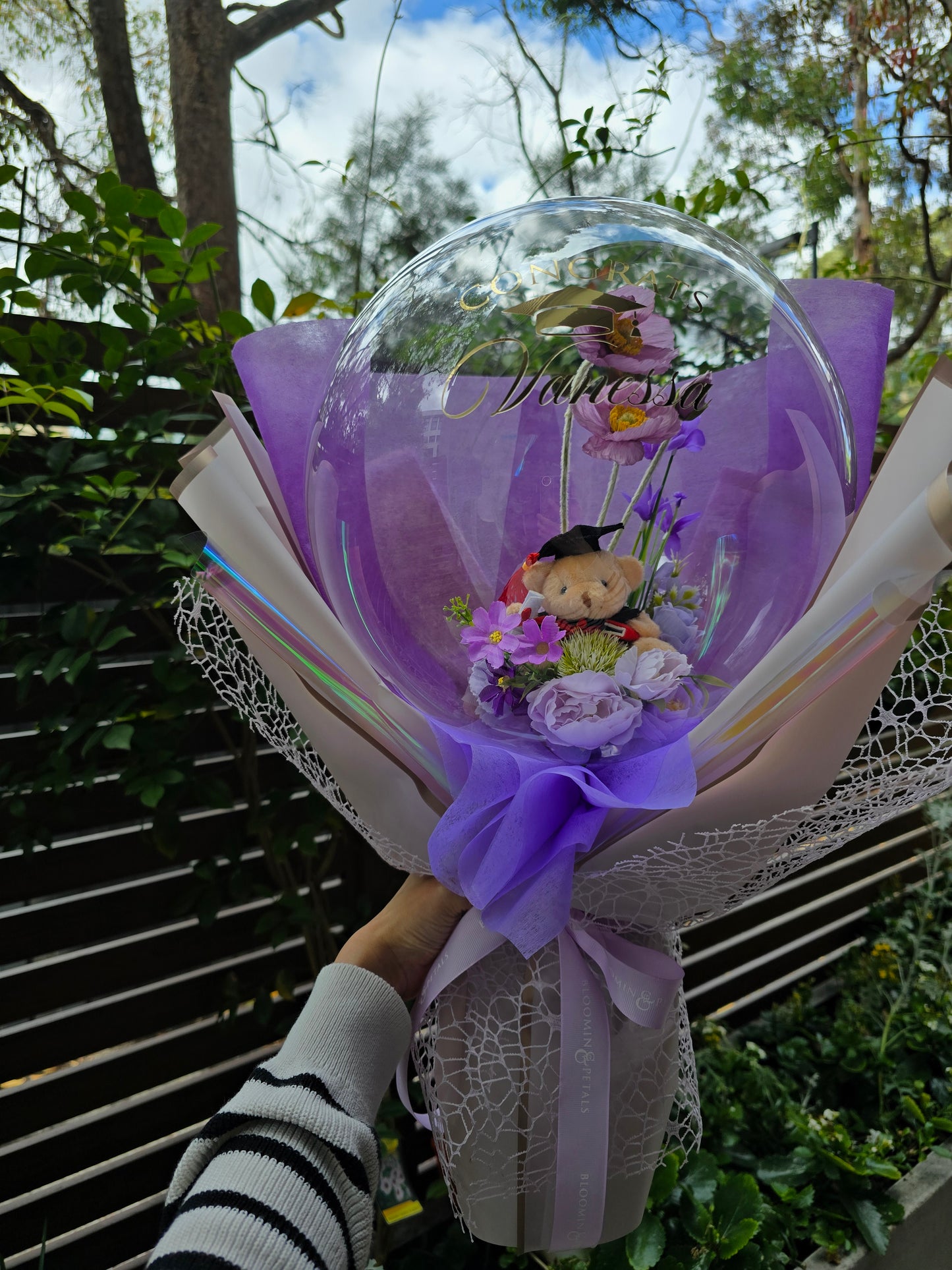 MEDIUM flower balloon graduation bouquet