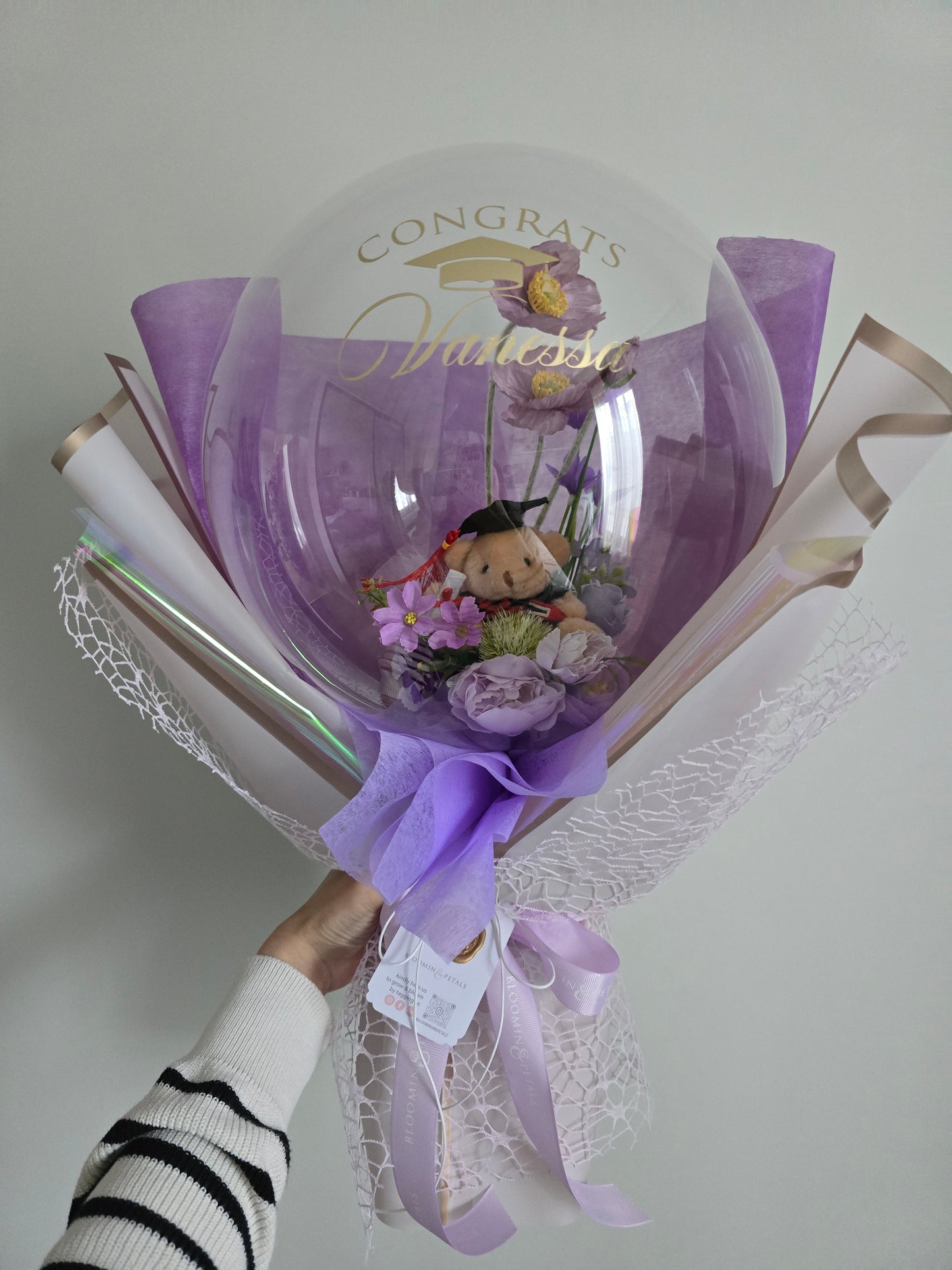 MEDIUM flower balloon graduation bouquet
