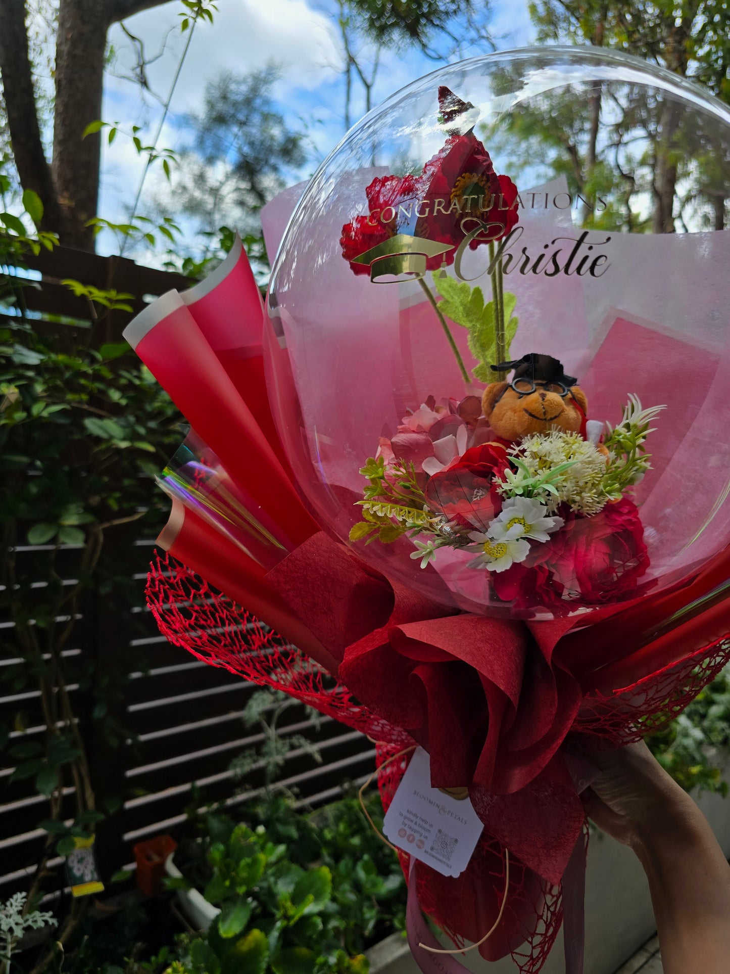MEDIUM flower balloon graduation bouquet