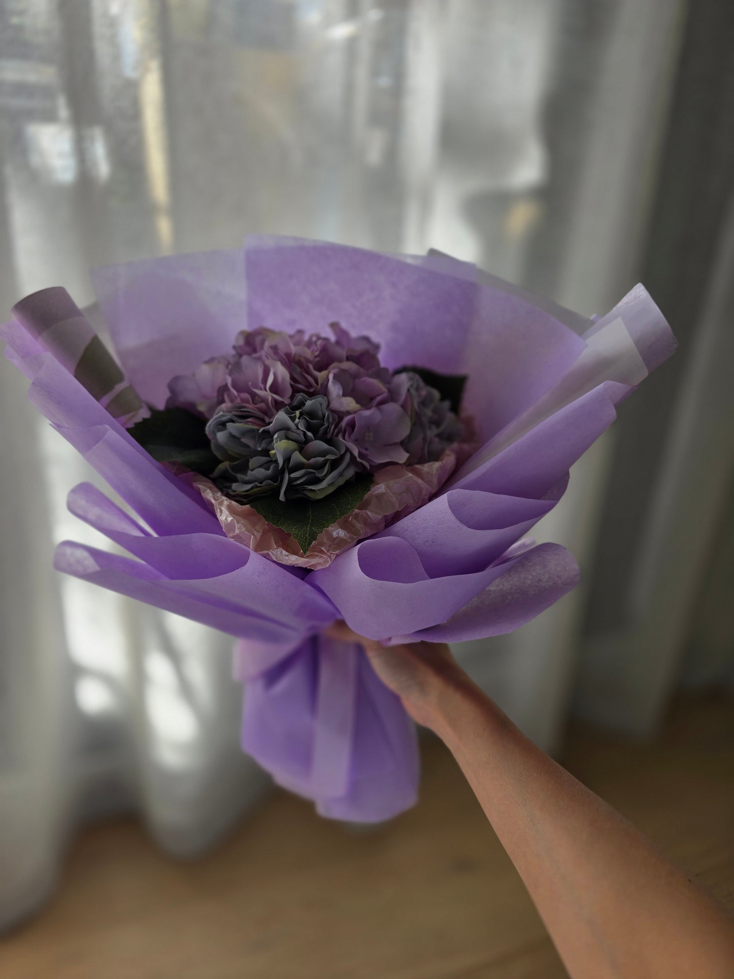 SIMPLE GRADUATION BOUQUET silk flower arrangement round bouquet