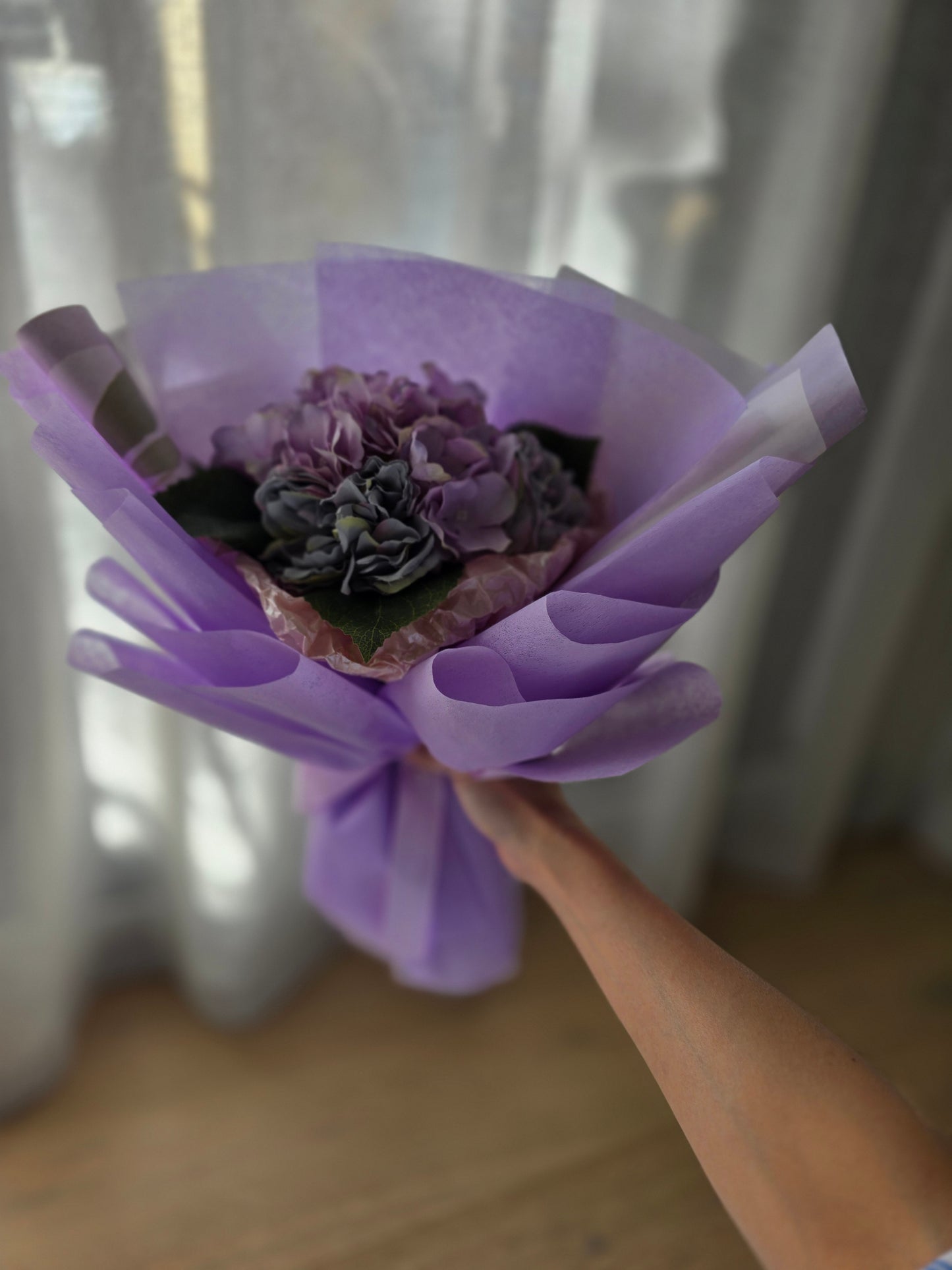 SIMPLE GRADUATION BOUQUET silk flower arrangement round bouquet