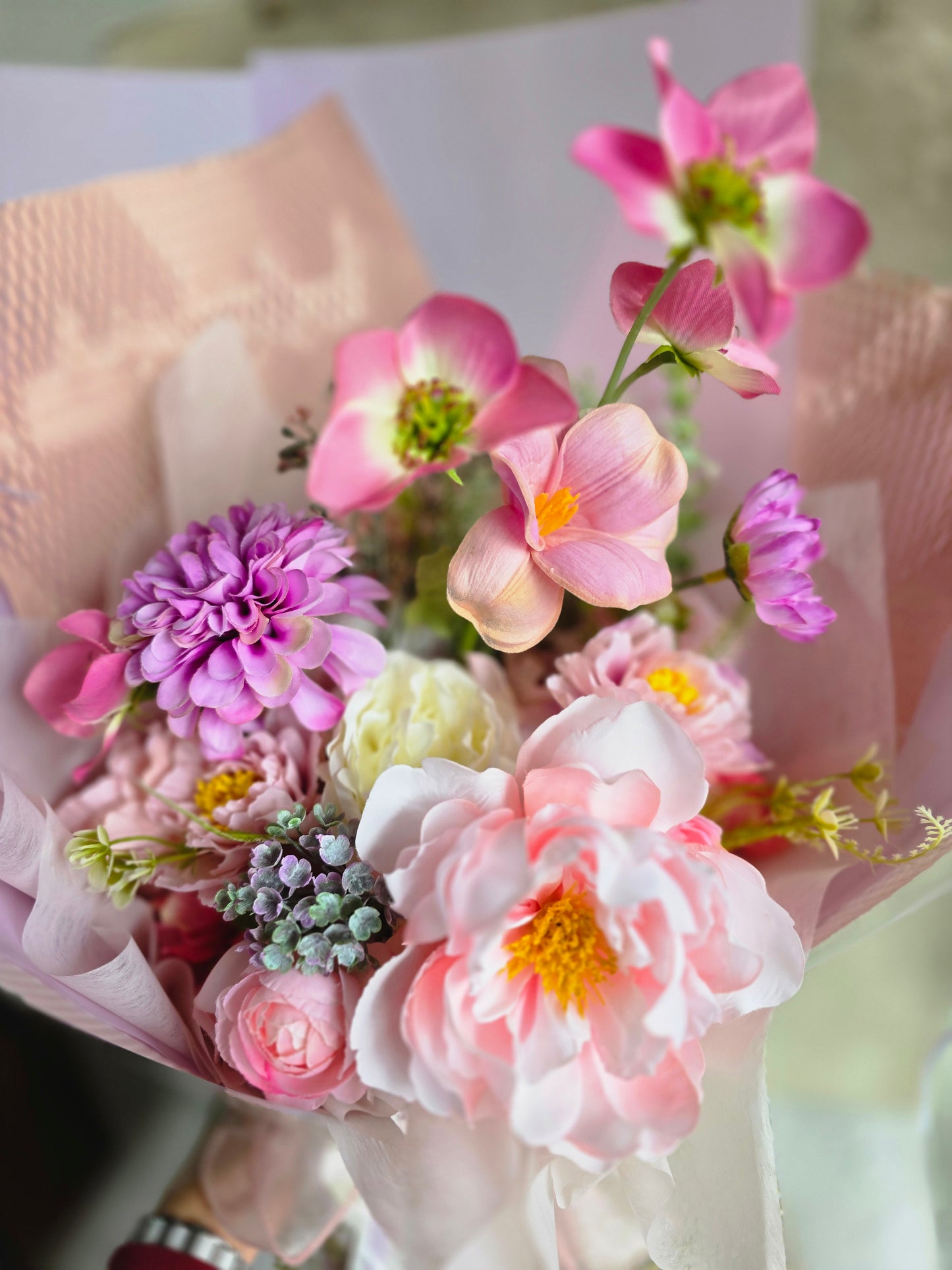 Elegant Peony Silk flowers arrangement bouquet
