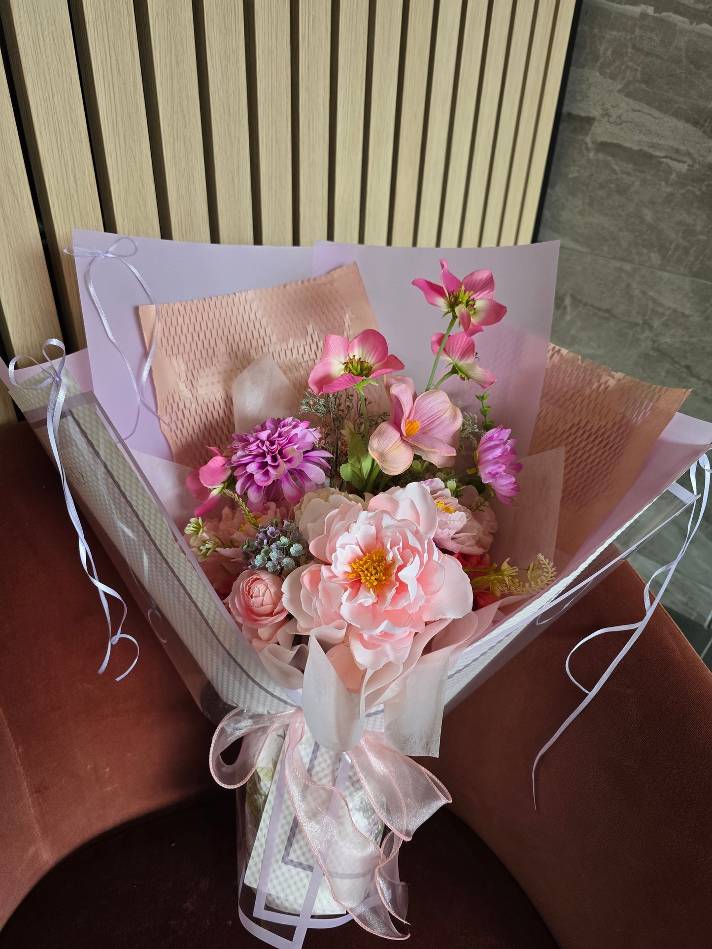 Elegant Peony Silk flowers arrangement bouquet