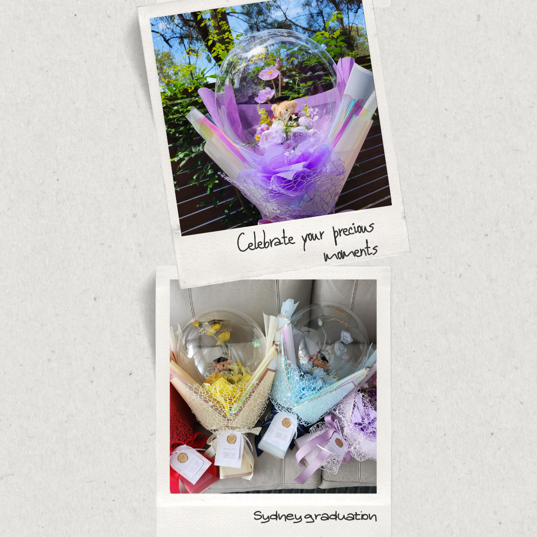MEDIUM Flower Balloon Graduation bouquet