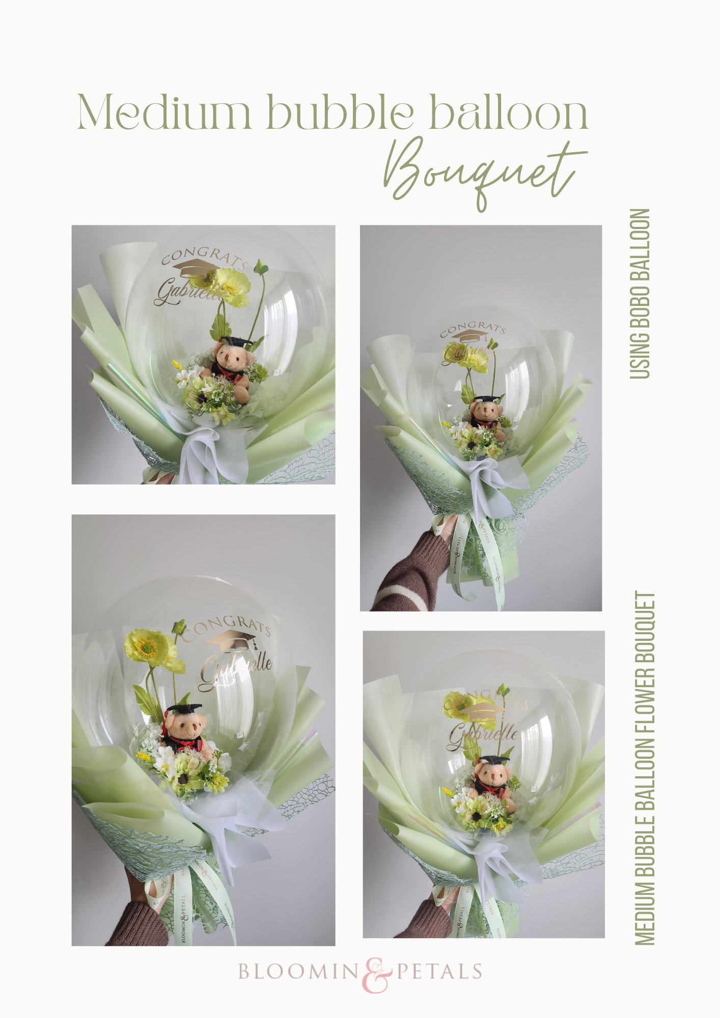 MEDIUM Flower Balloon Graduation bouquet