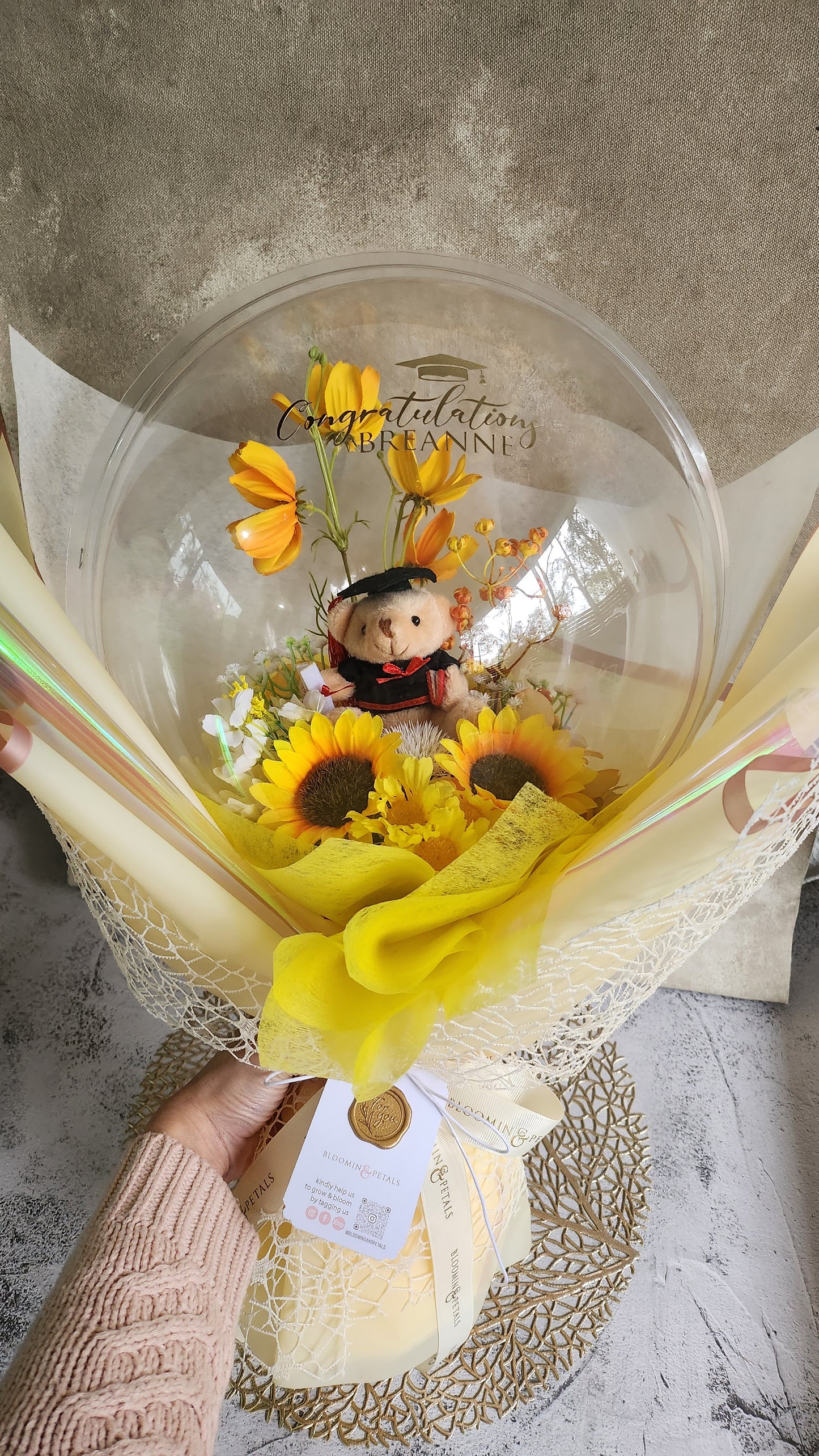 MEDIUM HARD BALLOON Graduation Flower balloon (PVC BALLOON) bouquet everlasting bouquet