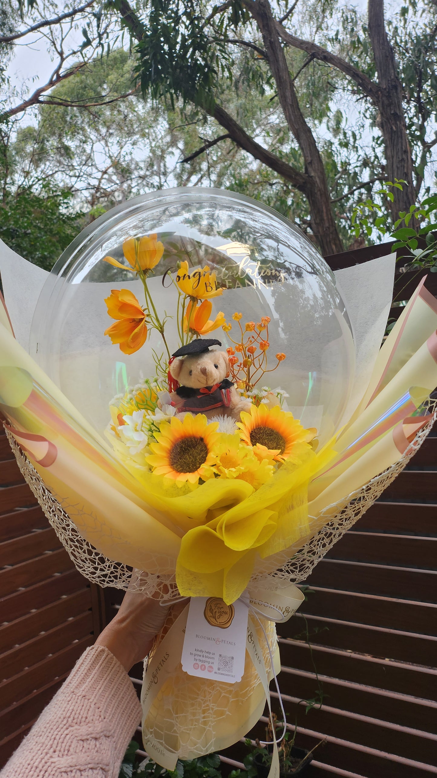 MEDIUM HARD BALLOON Graduation Flower balloon (PVC BALLOON) bouquet everlasting bouquet