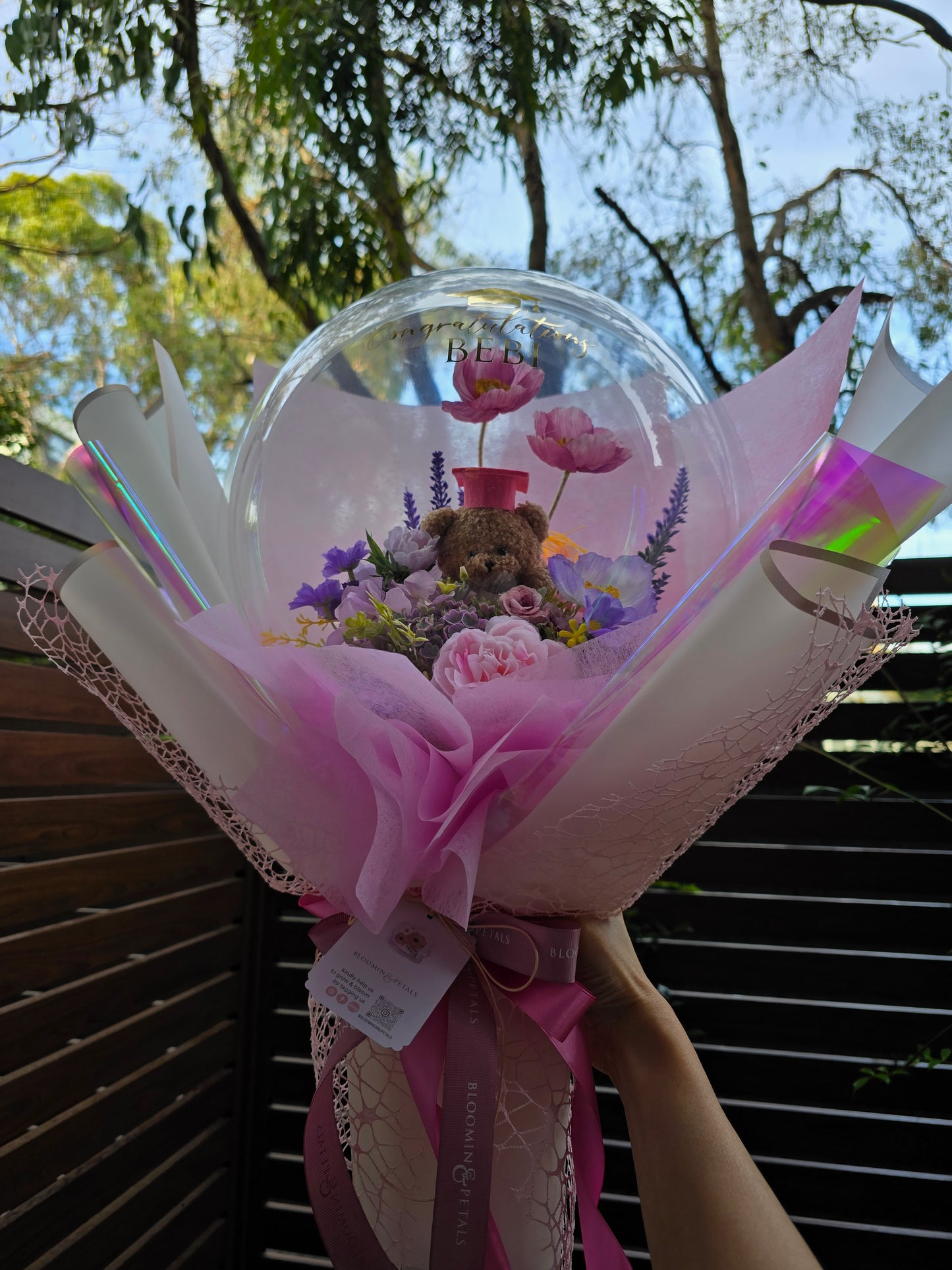MEDIUM HARD BALLOON Graduation Flower balloon (PVC BALLOON) bouquet everlasting bouquet
