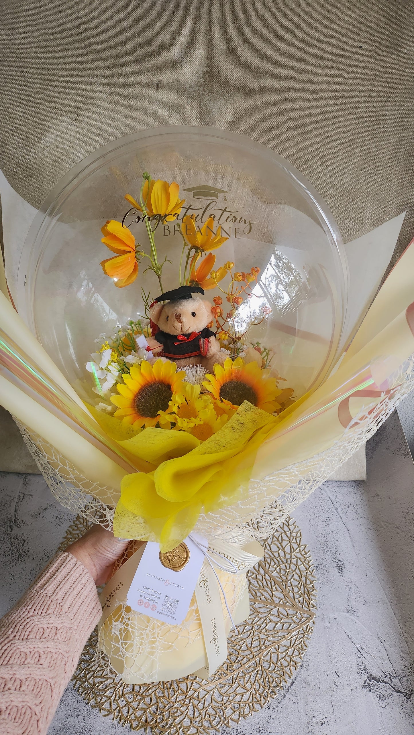 MEDIUM HARD BALLOON Graduation Flower balloon (PVC BALLOON) bouquet everlasting bouquet