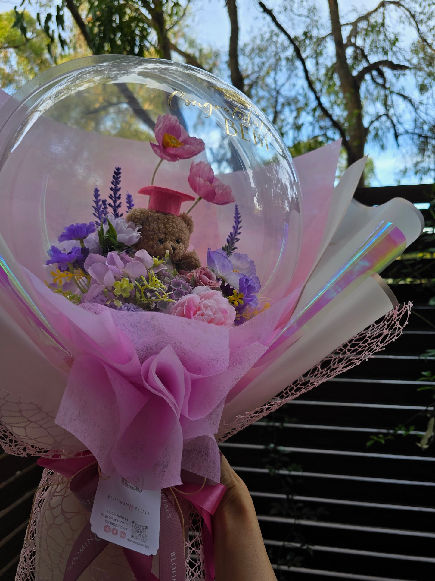 MEDIUM HARD BALLOON Graduation Flower balloon (PVC BALLOON) bouquet everlasting bouquet