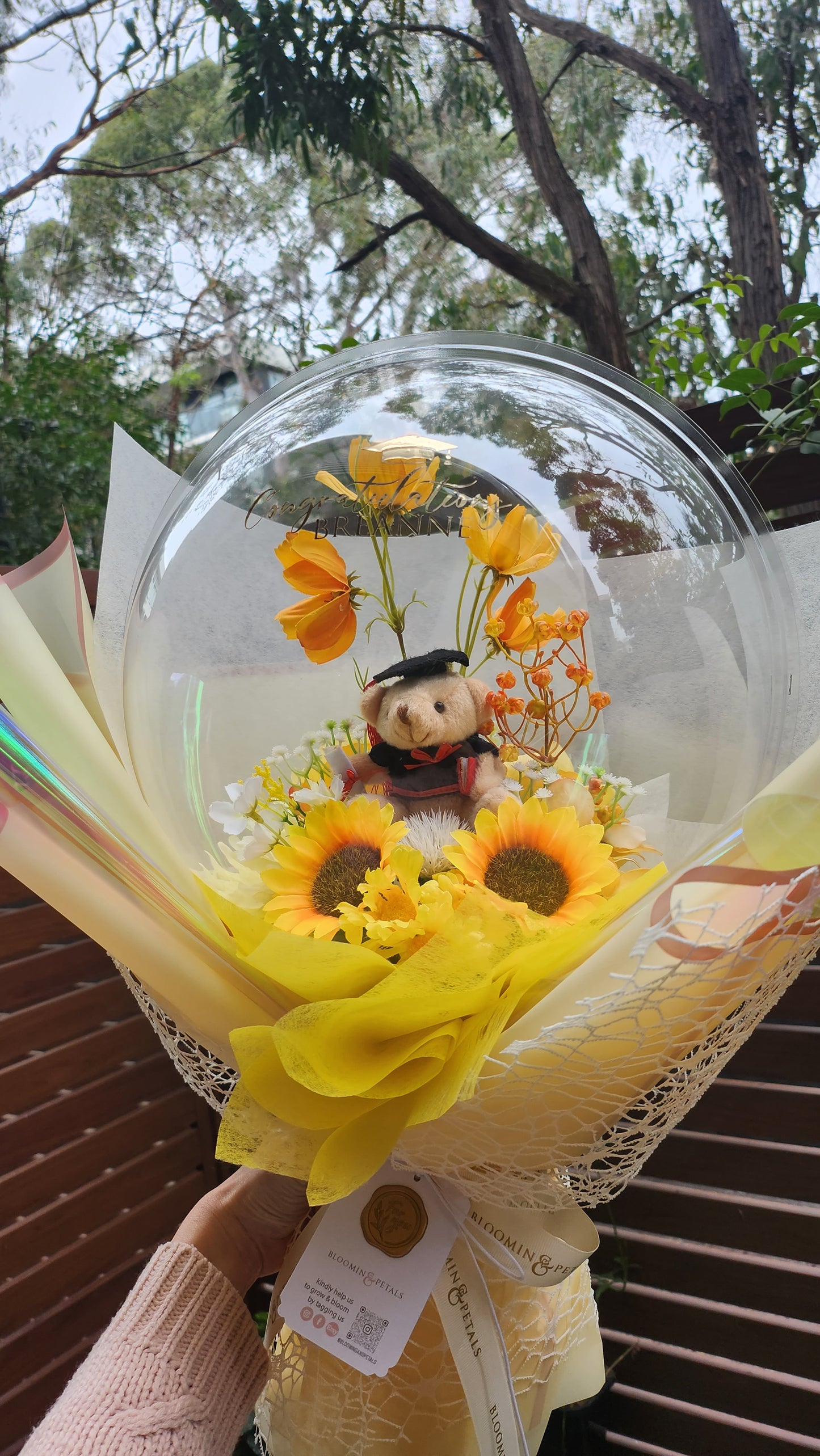 MEDIUM HARD BALLOON Graduation Flower balloon (PVC BALLOON) bouquet everlasting bouquet