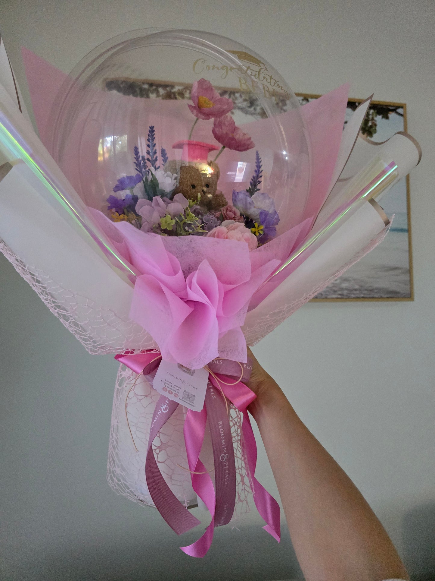 MEDIUM HARD BALLOON Graduation Flower balloon (PVC BALLOON) bouquet everlasting bouquet