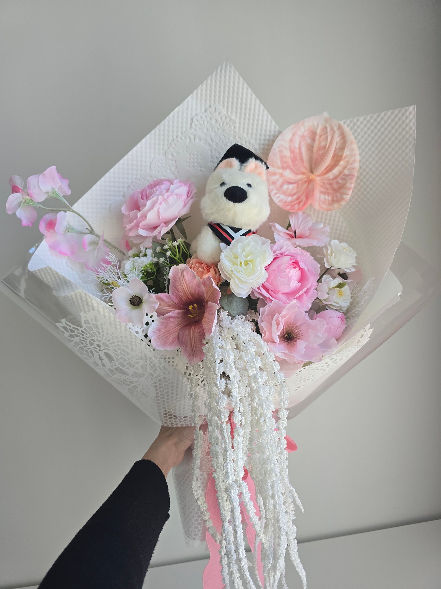 LIMITED EDITION GRADUATION FLOWER  BOUQUET WITH GRADUATION PLUSHIE