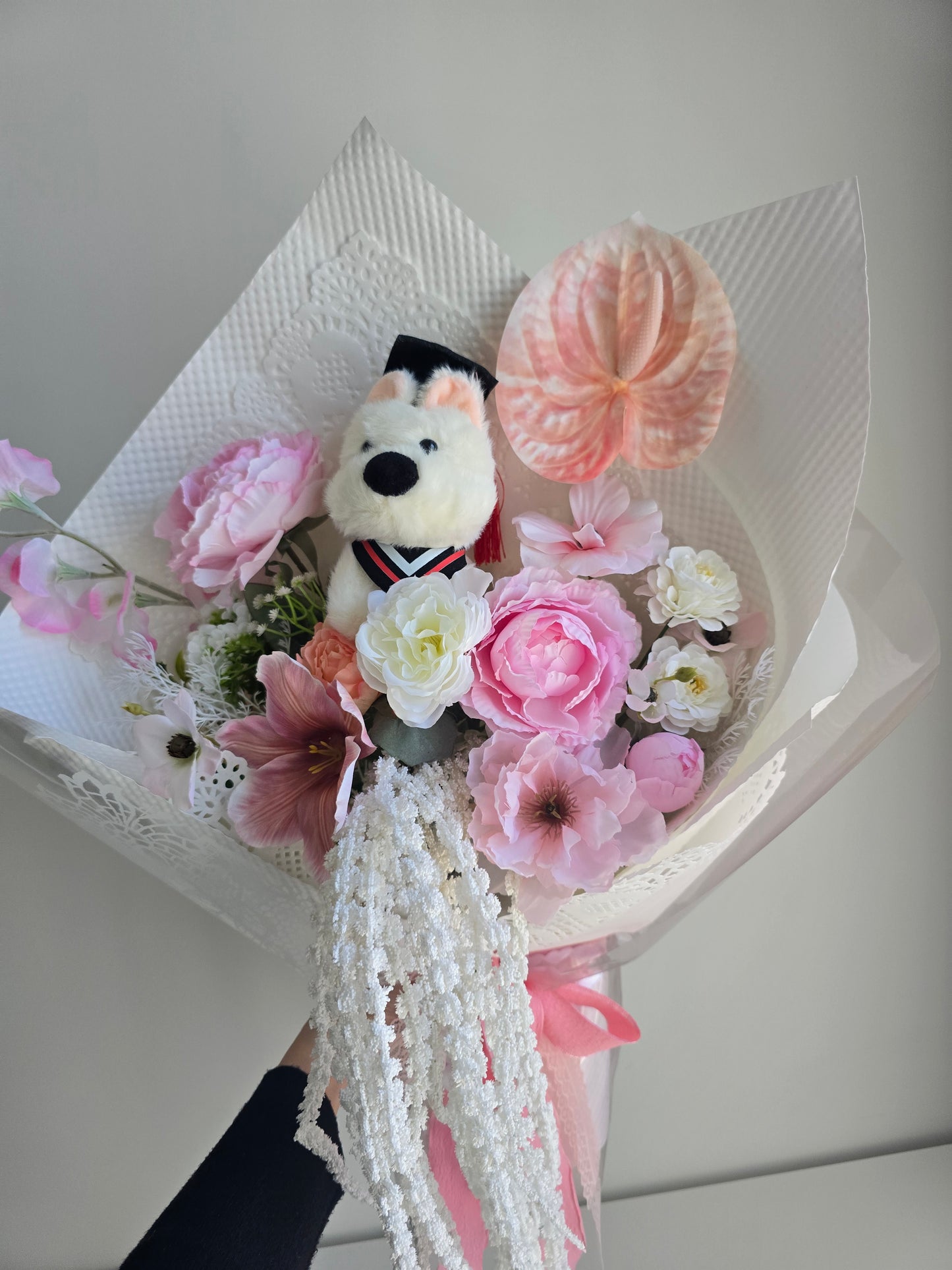 LIMITED EDITION GRADUATION FLOWER  BOUQUET WITH GRADUATION PLUSHIE