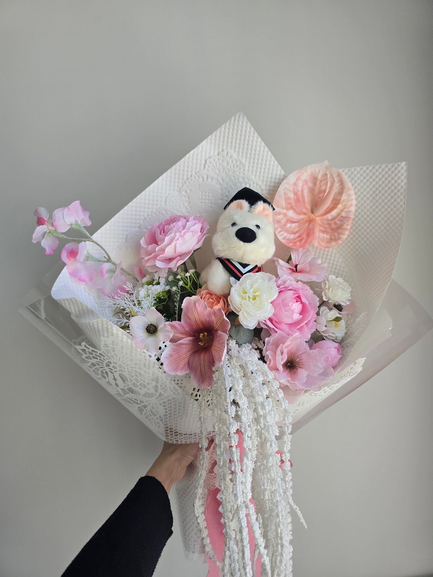 LIMITED EDITION GRADUATION FLOWER  BOUQUET WITH GRADUATION PLUSHIE
