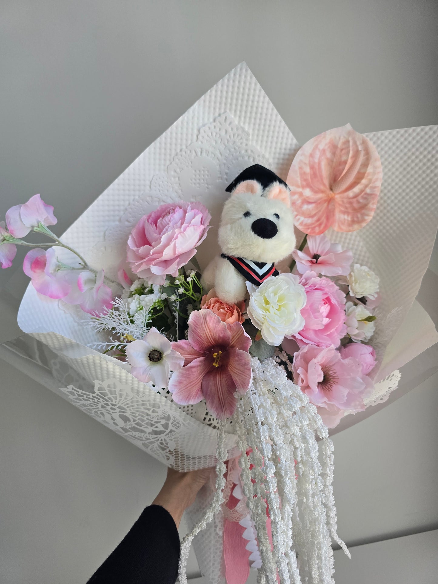 LIMITED EDITION GRADUATION FLOWER  BOUQUET WITH GRADUATION PLUSHIE