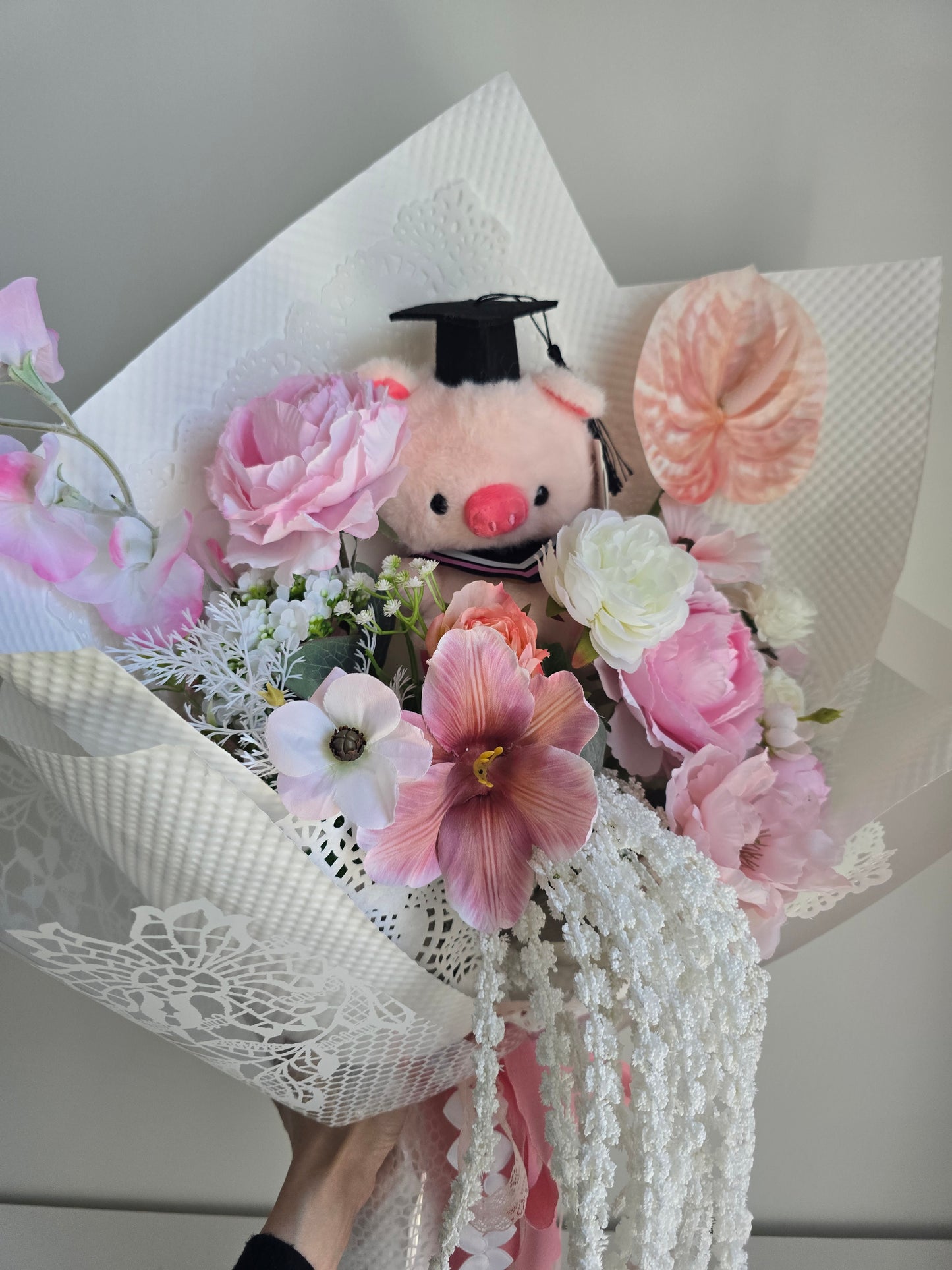 LIMITED EDITION GRADUATION FLOWER  BOUQUET WITH GRADUATION PLUSHIE