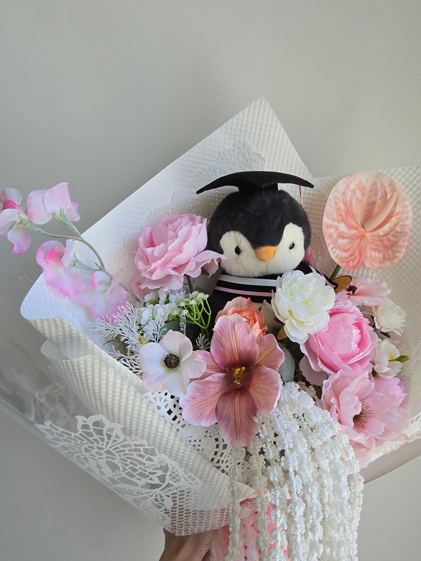 LIMITED EDITION GRADUATION FLOWER  BOUQUET WITH GRADUATION PLUSHIE