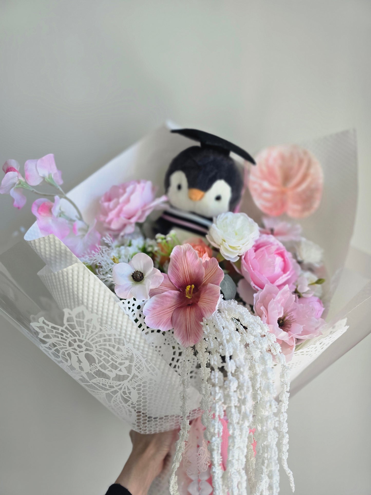 LIMITED EDITION GRADUATION FLOWER  BOUQUET WITH GRADUATION PLUSHIE