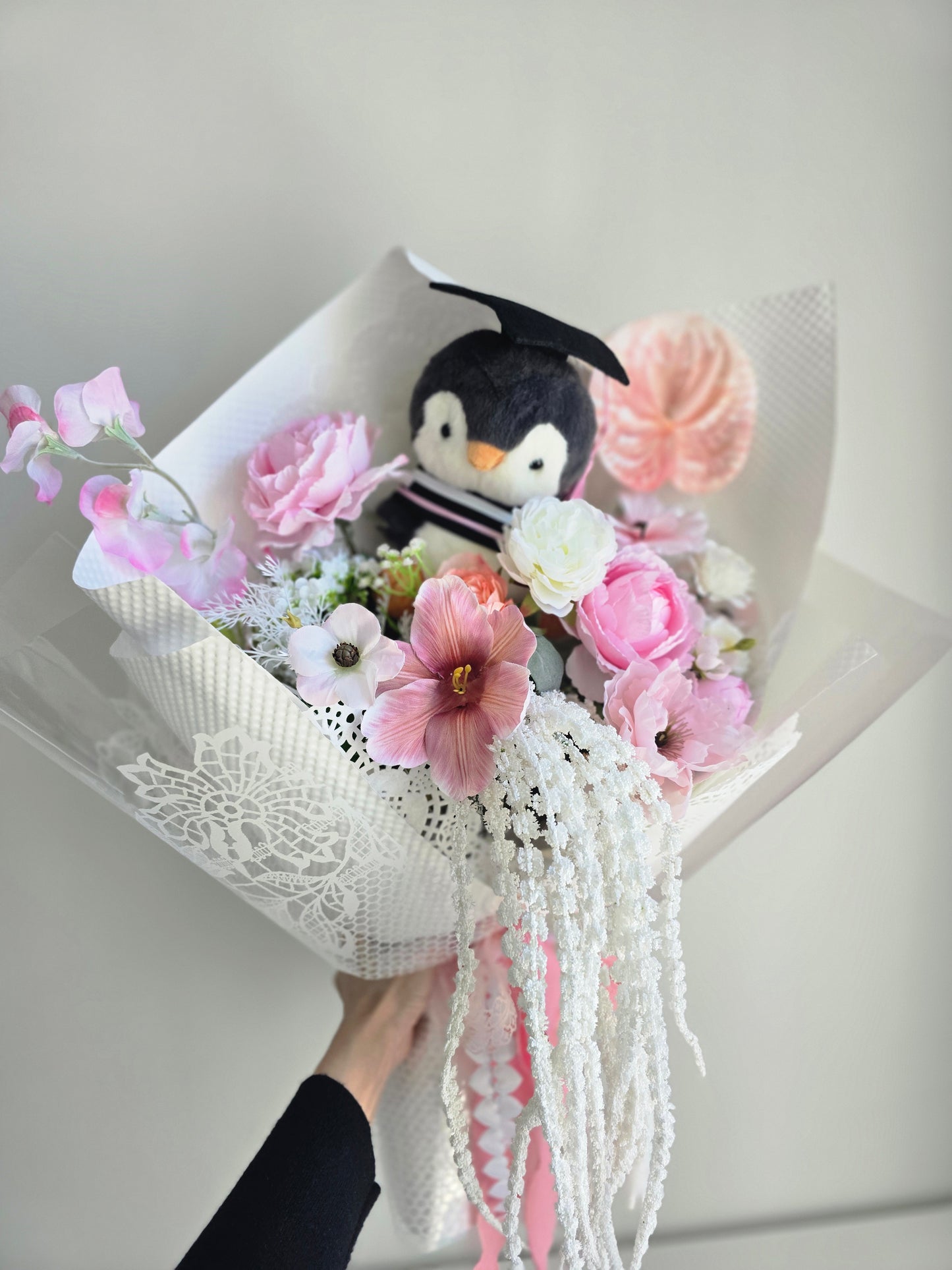 LIMITED EDITION GRADUATION FLOWER  BOUQUET WITH GRADUATION PLUSHIE
