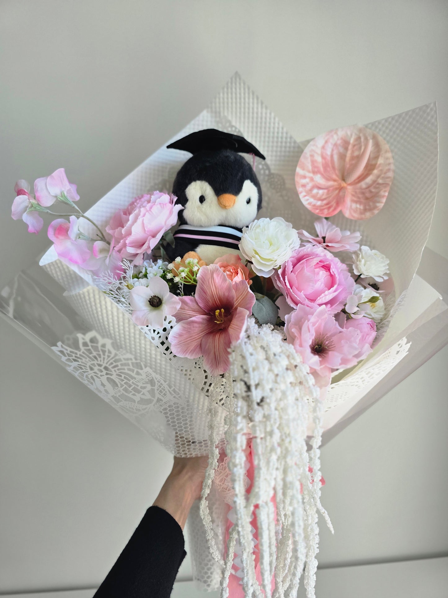 LIMITED EDITION GRADUATION FLOWER  BOUQUET WITH GRADUATION PLUSHIE