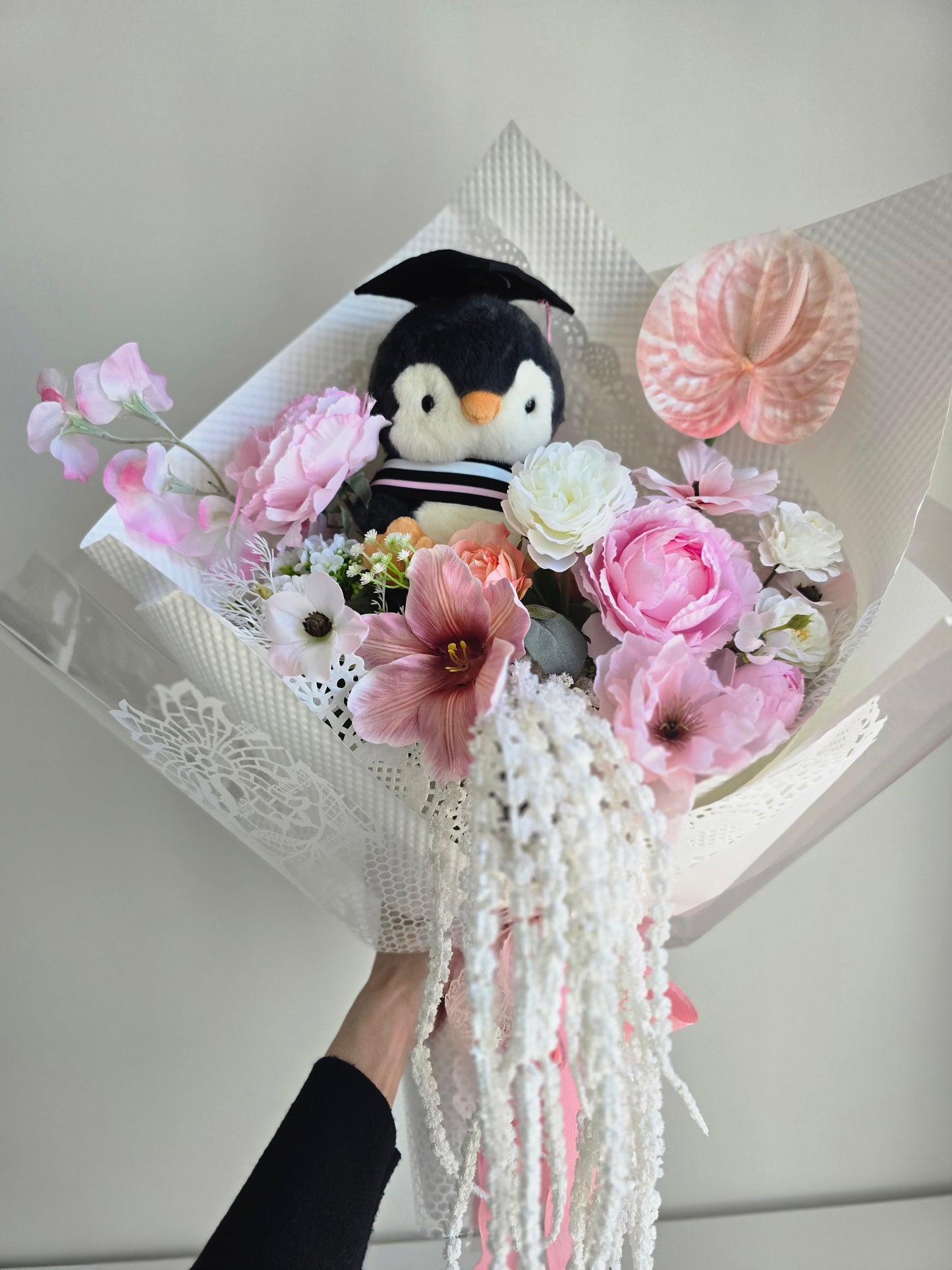 LIMITED EDITION GRADUATION FLOWER  BOUQUET WITH GRADUATION PLUSHIE