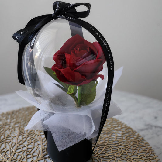 Single Rose balloon round box