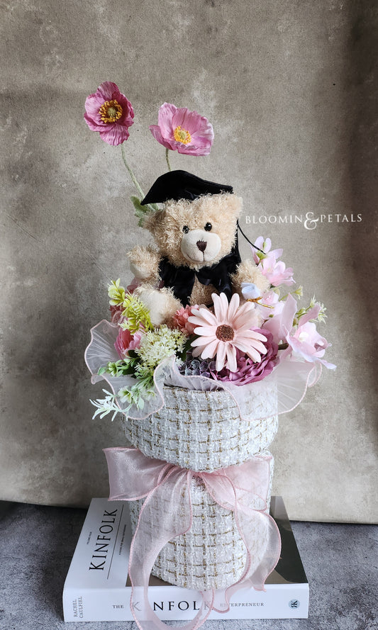 GRADUATION BOUQUET 360 design silk flower arrangement bouquet