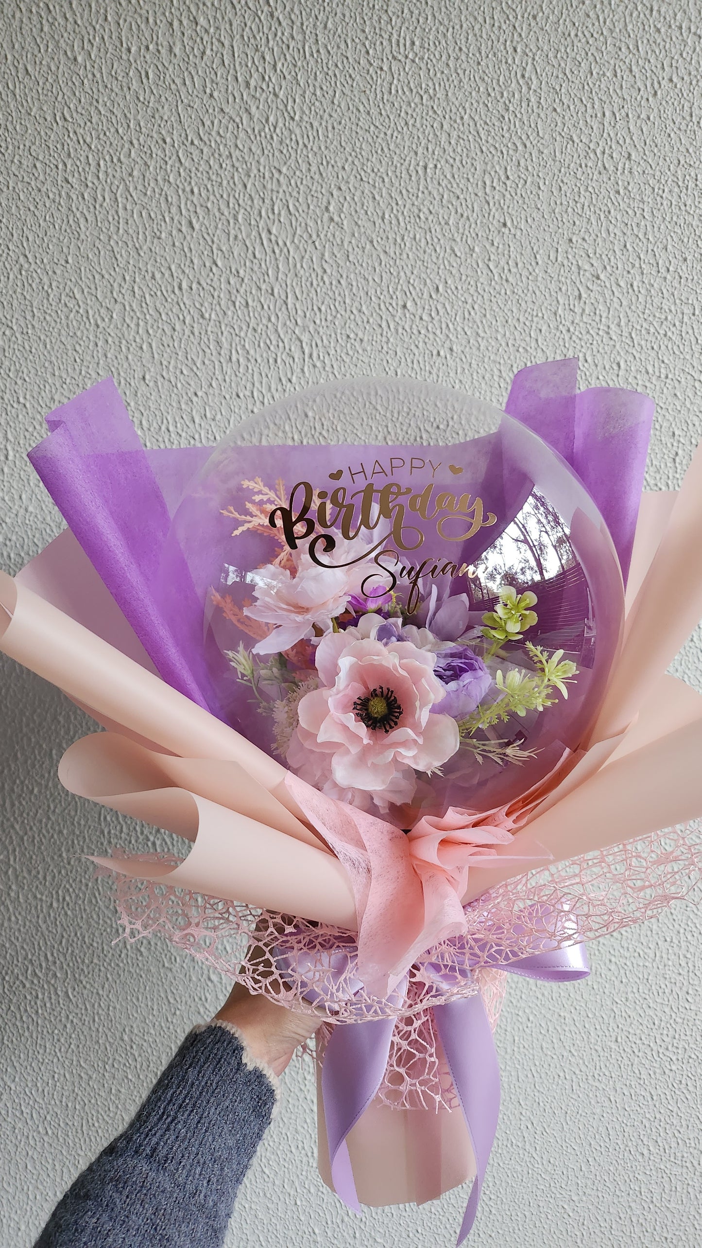 Personalised Birthday flower balloon bouquet gift