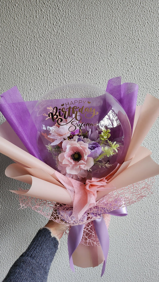 Personalised Birthday flower balloon bouquet gift