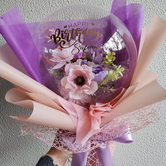 Personalised Birthday flower balloon bouquet gift