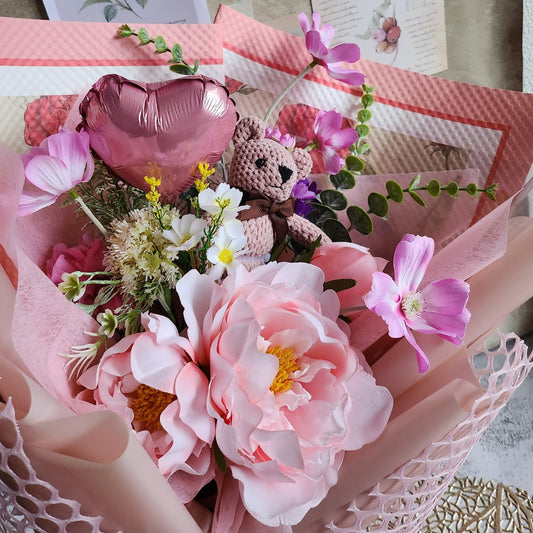 BIRTHDAY BOUQUET silk flower arrangement bouquet