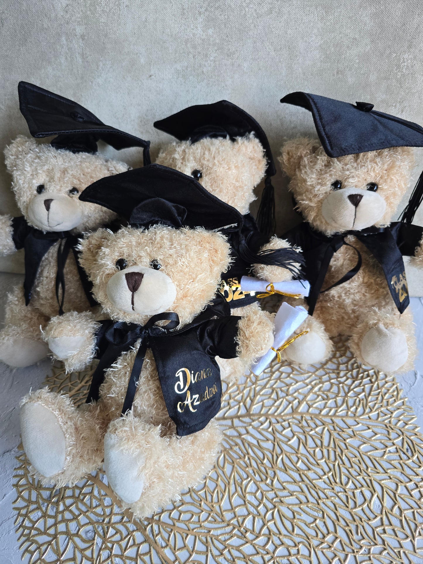 TEDDY BEAR GRADUATION WITH PERSONALISED VINYL MEDIUM SIZE