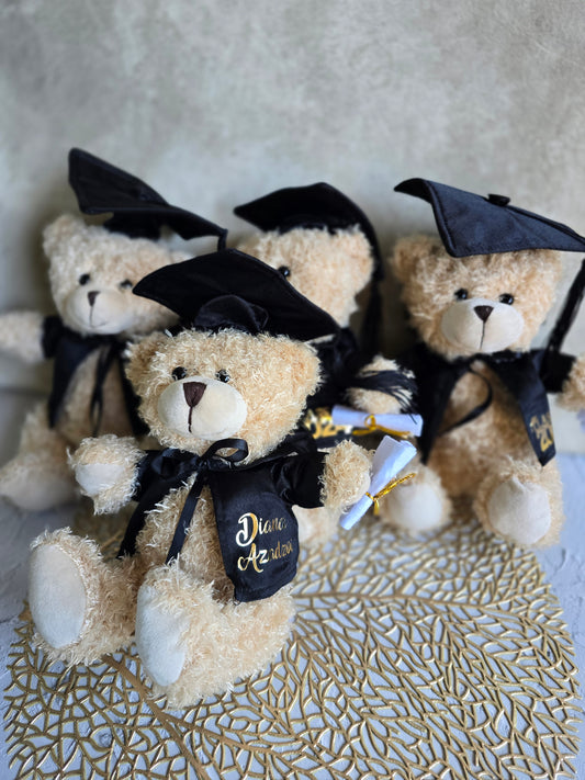 TEDDY BEAR GRADUATION WITH PERSONALISED VINYL MEDIUM SIZE