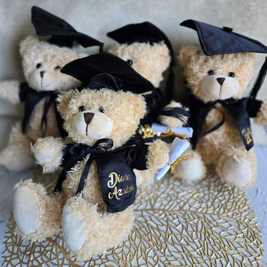 TEDDY BEAR GRADUATION WITH PERSONALISED VINYL MEDIUM SIZE