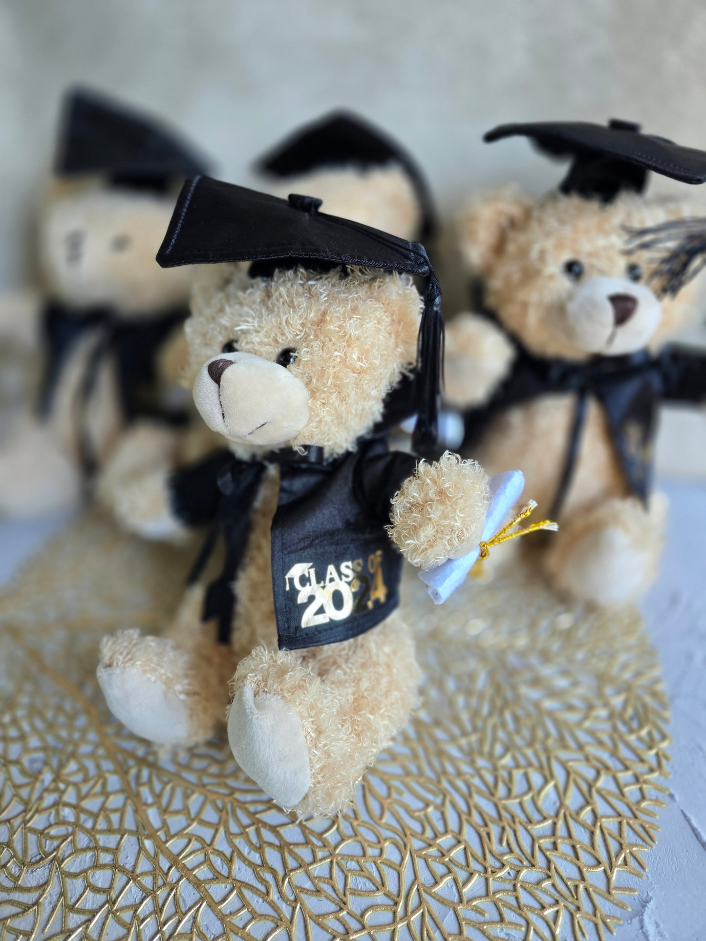 TEDDY BEAR GRADUATION WITH PERSONALISED VINYL MEDIUM SIZE