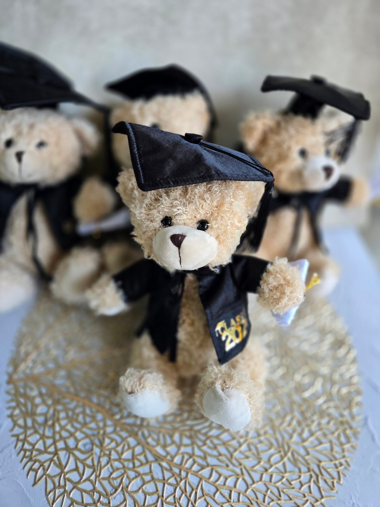 TEDDY BEAR GRADUATION WITH PERSONALISED VINYL MEDIUM SIZE