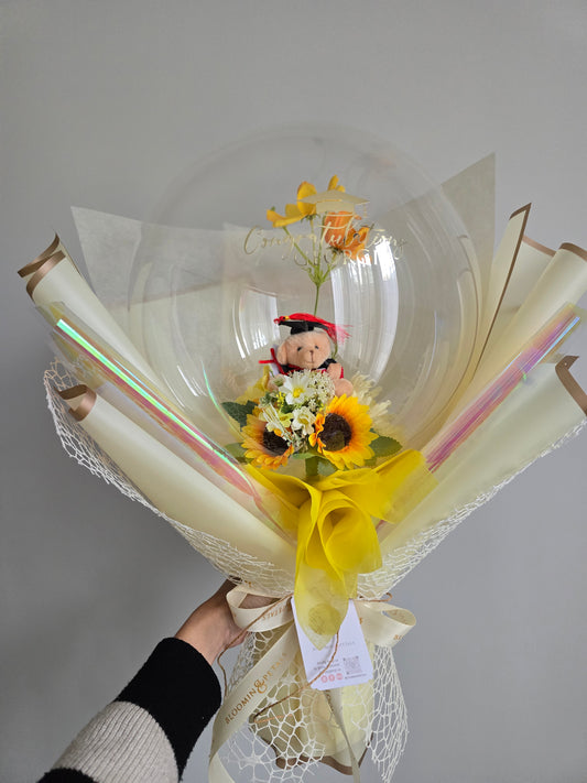 MEDIUM flower balloon graduation bouquet