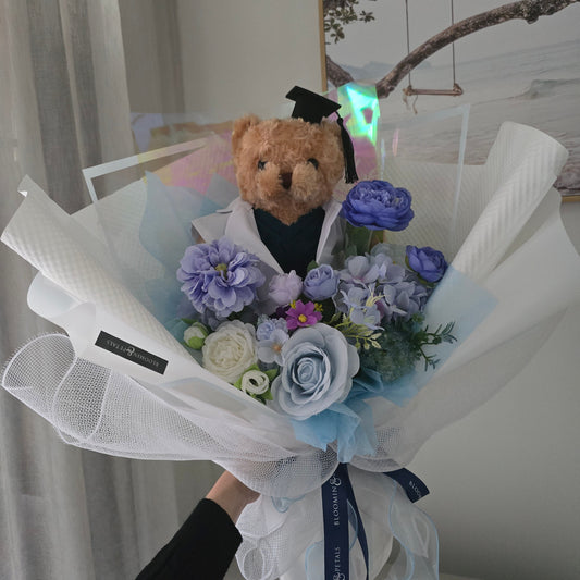 LIMITED EDITION BOUQUET WITH DOCTOR TEDDY BEAR GRADUATION BOUQUET