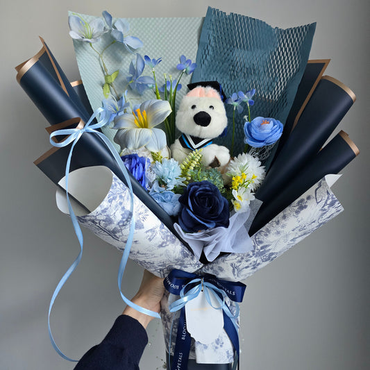 LIMITED DOG GRAD FLOWER BOUQUET
