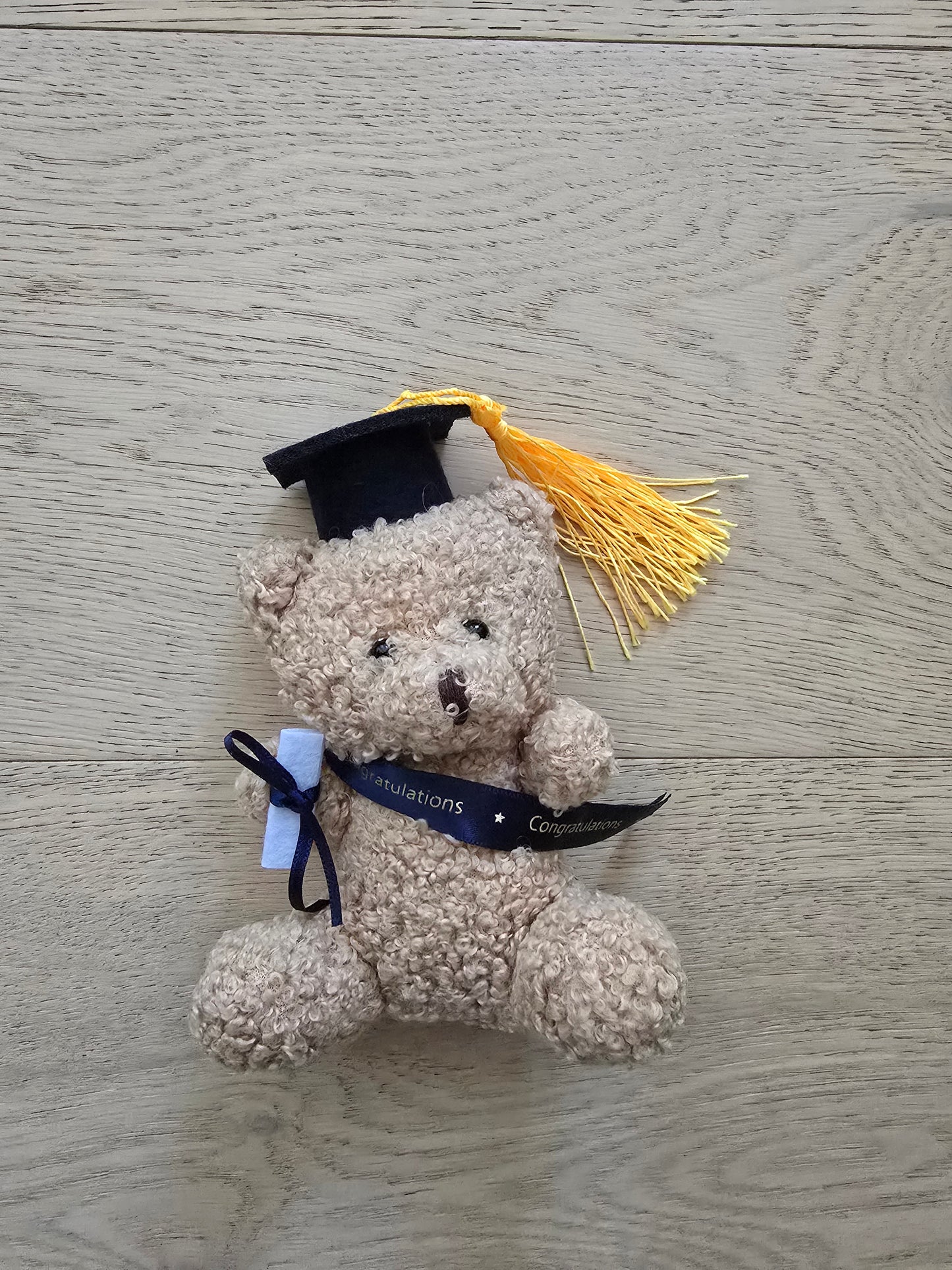 PREMIUM GRADUATION BOUQUET silk flower arrangement bouquet (+navy teddy bear)