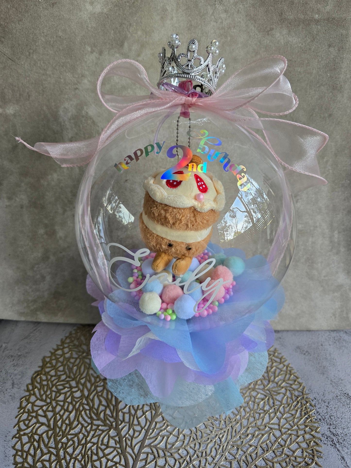 PERSONALISED BIRTHDAY BALLOON BLOOMBOX WITH PLUSHIE