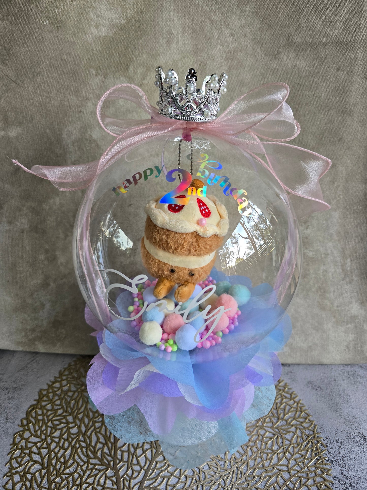 PERSONALISED BIRTHDAY BALLOON BLOOMBOX WITH PLUSHIE