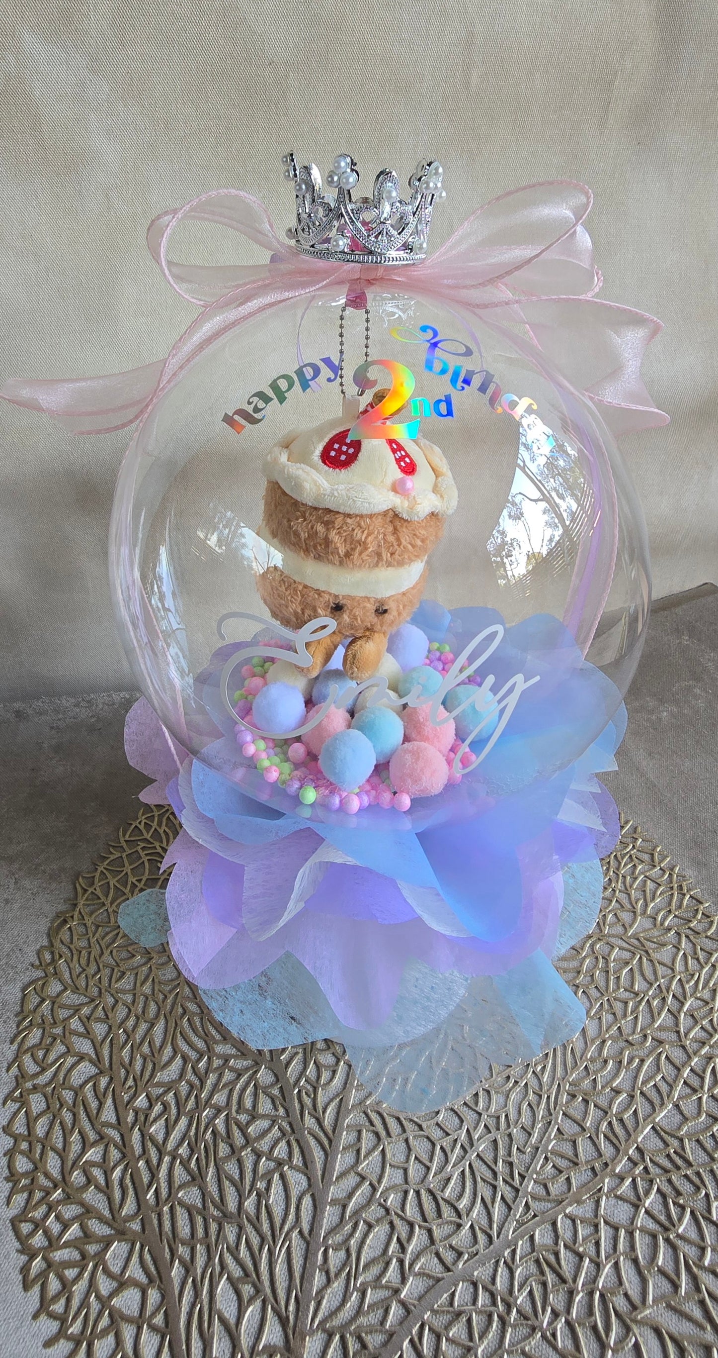 PERSONALISED BIRTHDAY BALLOON BLOOMBOX WITH PLUSHIE