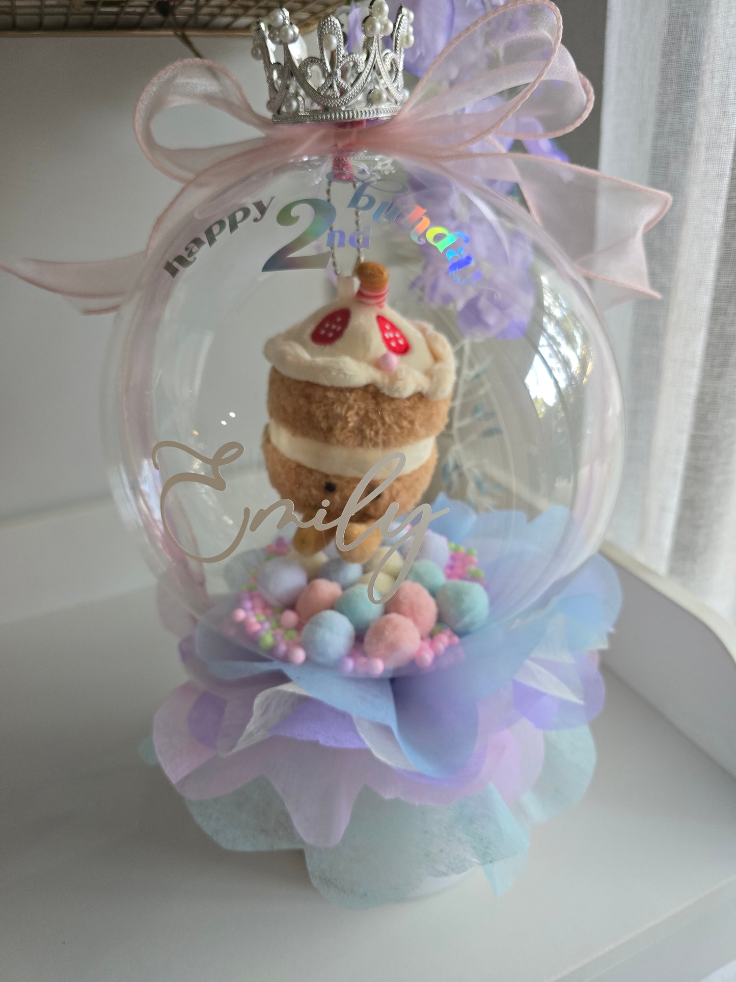 PERSONALISED BIRTHDAY BALLOON BLOOMBOX WITH PLUSHIE